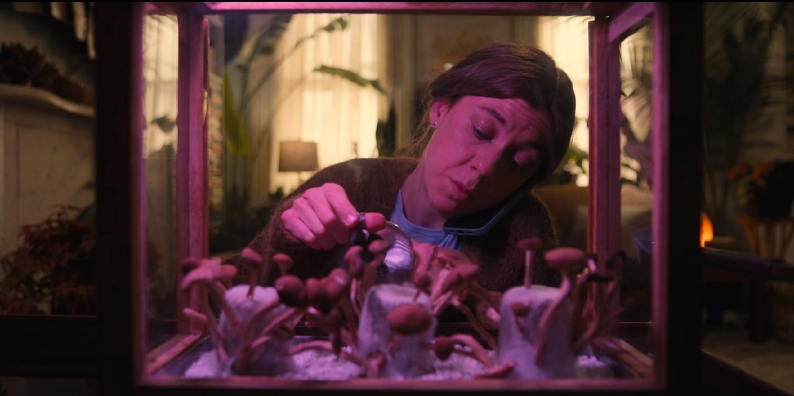 Ann from Life & Beth growing mushrooms in episode 3 Out On The Island